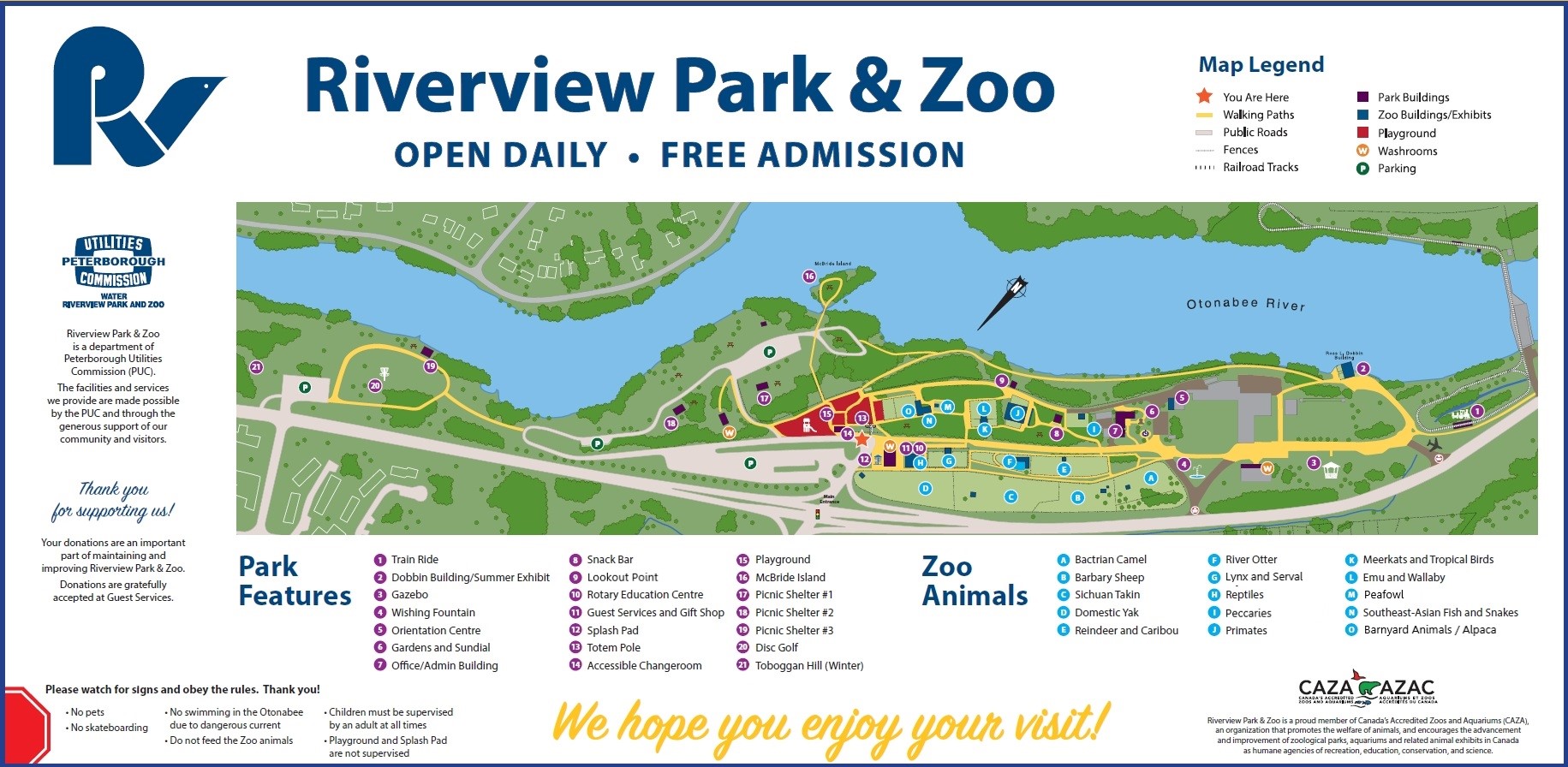 Map of park and zoo