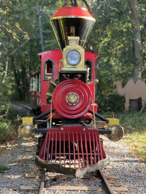 Close up of miniature train