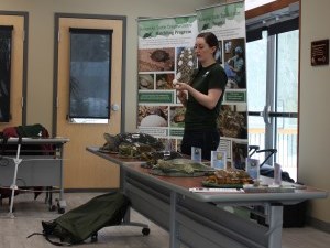 zoo staff speaking about turtles