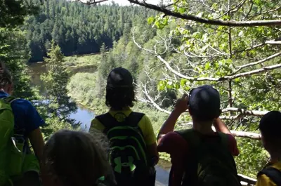 Children reflecting on conservation area at warsaw caves